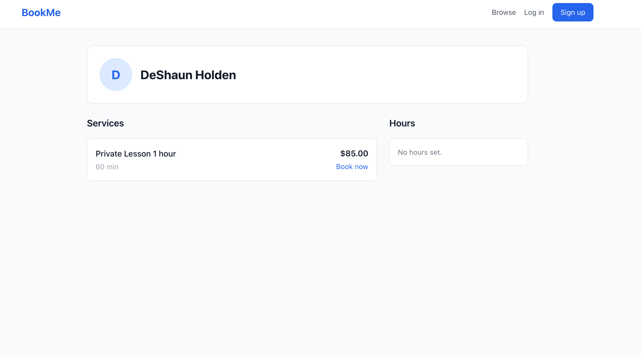Booking System screenshot